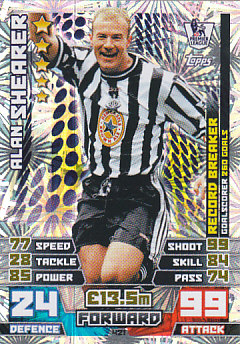 Alan Shearer Newcastle United 2014/15 Topps Match Attax Record Breaker #421